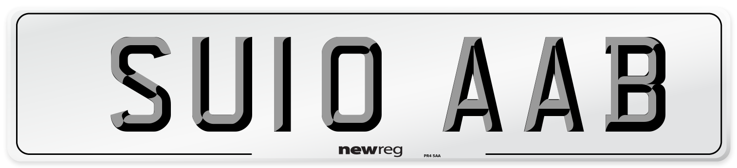 SU10 AAB Number Plate from New Reg